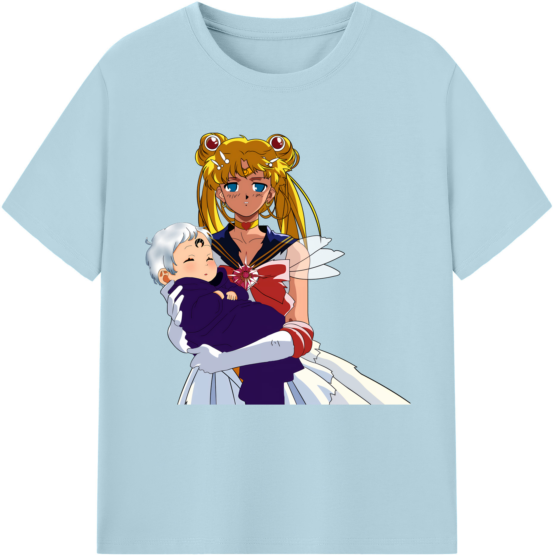 （画像用） 美少女戦士セーラームーン 月野 うさぎ つきの うさぎ Sailor Moon Tsukino Usagi 綿100％半袖Tシャツ（フロントプリント）